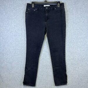 Kenneth Cole Jeans Womens 8 Black Skinny Reaction Stretch Zip Ankle Cotton 30x26